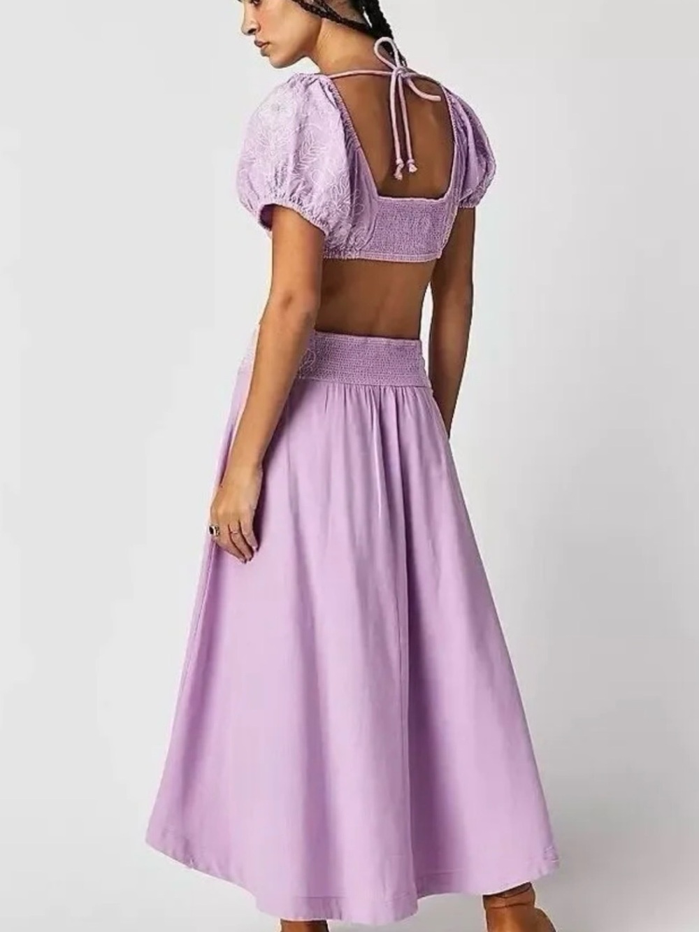 FREE PEOPLE lotus set Lilac Smocked Waist Maxi Skirt - Women - Picture 10 of 12